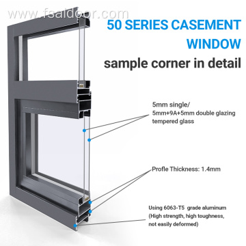Casement Windows Aluminum Frames Double Soundproof Glazed